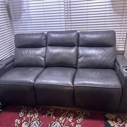 Powered Recliner Leather Sofa