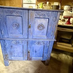 Antique - Hand Sewn - Seamstress Cabinet 