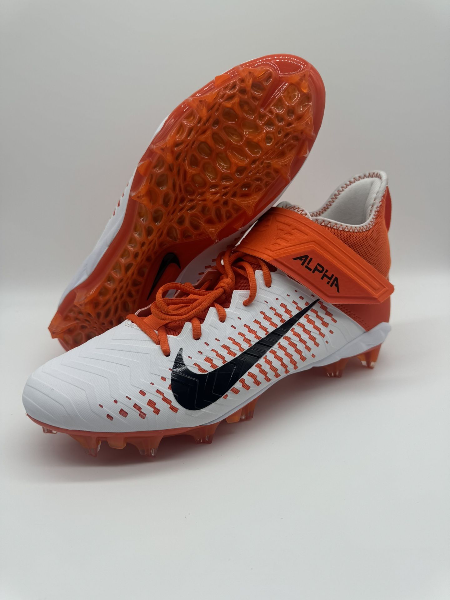 Nike Alpha Menace Pro 2 Mid Football Cleats Orange White (BV3945-103) Men’s 12.5