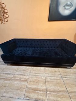 Beautiful blue velvet couch