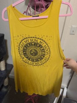 Yellow Zodiac Graphic Tank Top
