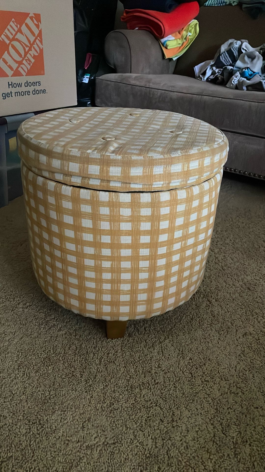 Storage Ottoman Plaid