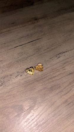 10k Gold Broken Heart Nugget Earrings