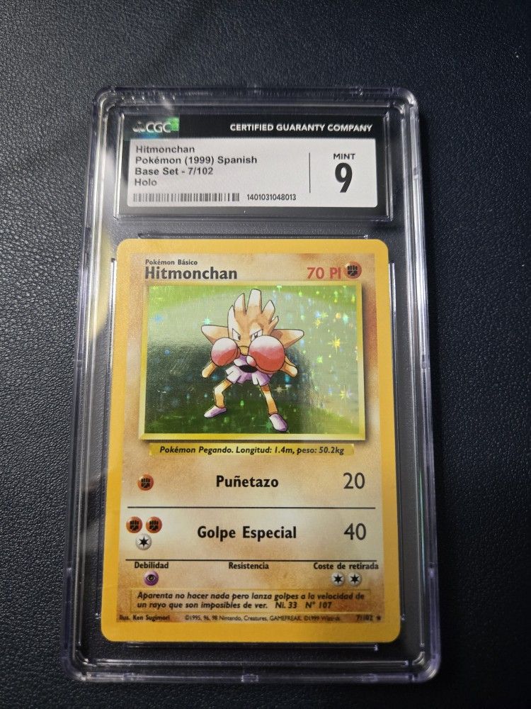 1999 Pokemon SPANISH Unlimited Base Set Hitmonchan Holo 7/102