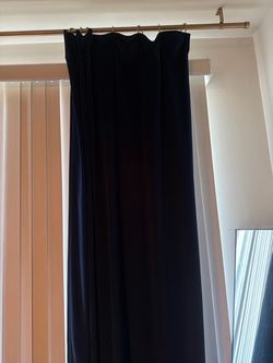 5 Blue velvet Blackout curtain panel  with gold Rods