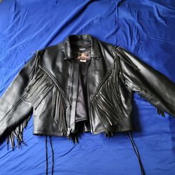 Ladies Fringed Leather Jacket