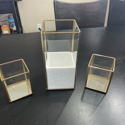 Hurricane glass candle holders/ wedding