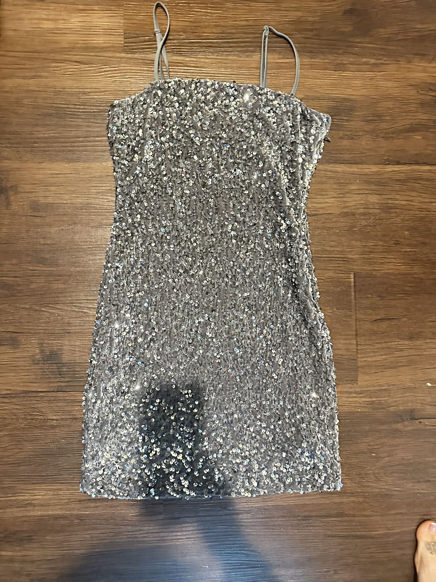 Silver Sequin Dress