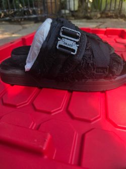 Draco Black Furry Slide Sandals