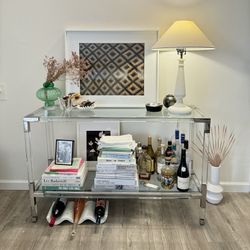 Console Table - Acrylic, Glass and Silver 