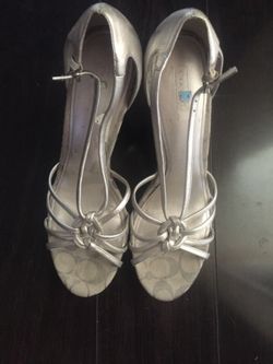 Coach wedges silver size 11