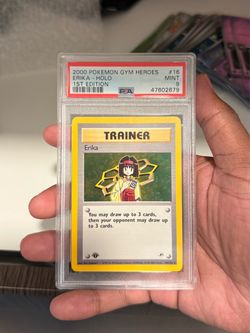 PSA 9 Erika Holo 1st Edition Gym Heroes Pokemon Card