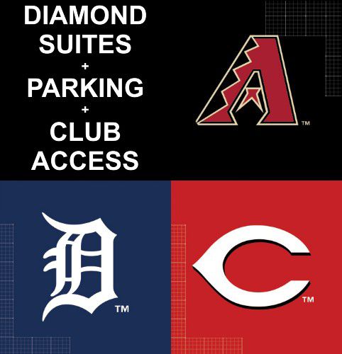 10x Diamond Level Suites Tickets w/ BCBS Club, Parking - Diamondbacks and Reds / Tigers
