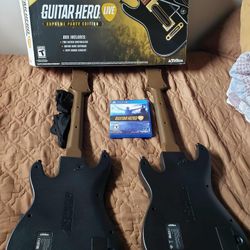 Brand new Conditions guitar hero Live Supreme party edition with 500 songs. All wireless Bluetooth no USD Need. Work for PS5 PS4 $240!