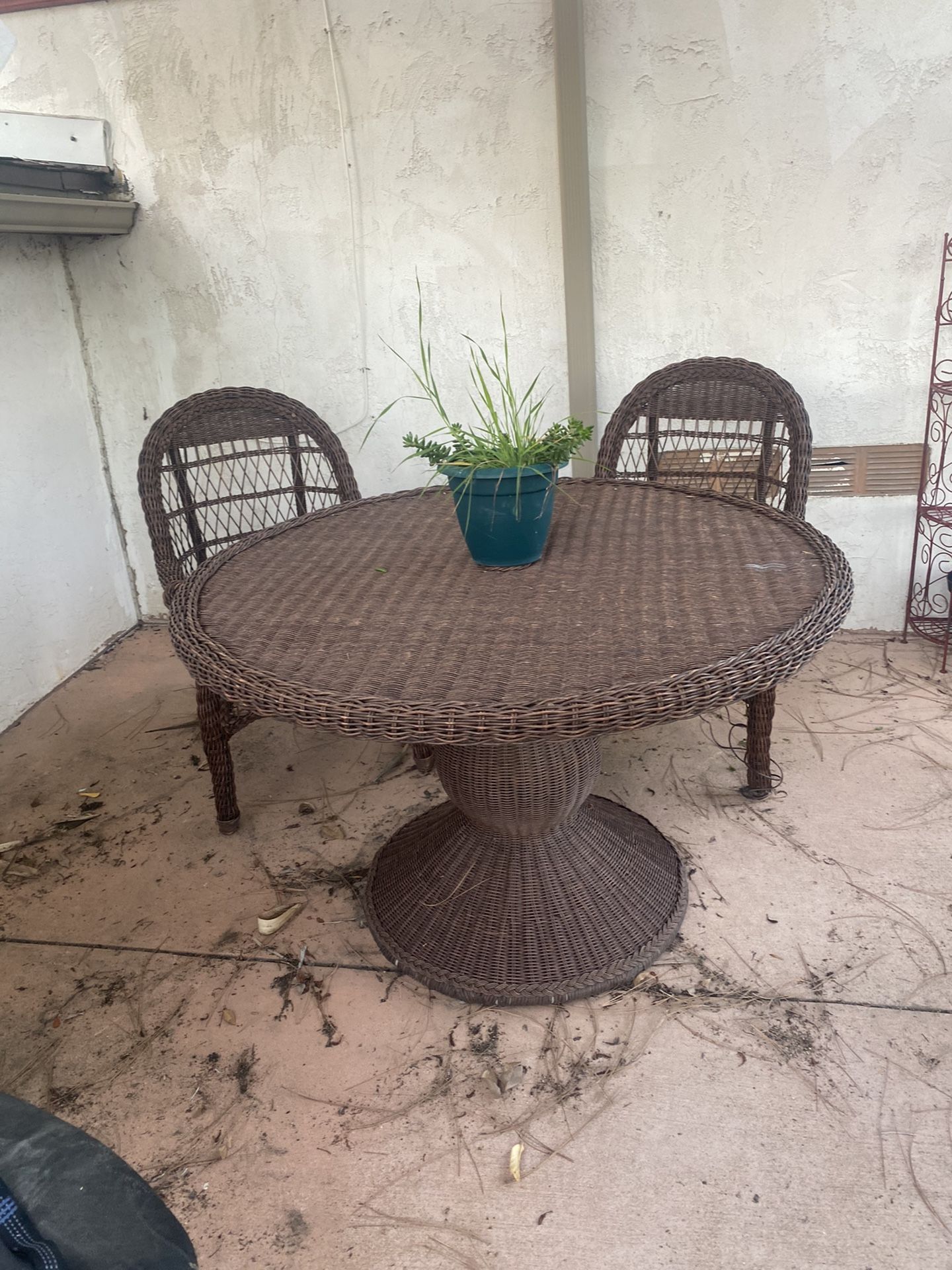 Rattan Brown Patio Set For 2