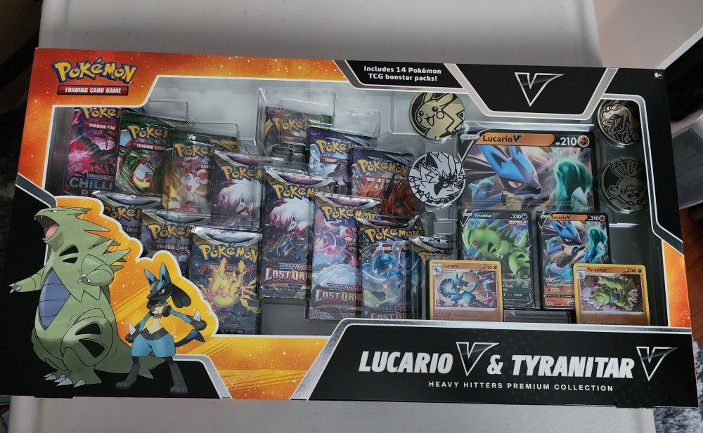 Pokemon TCG Heavy Hitters Premium Collection Lucario V And Tyranitar V SEALED