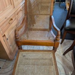 Rattan Chair With Stool