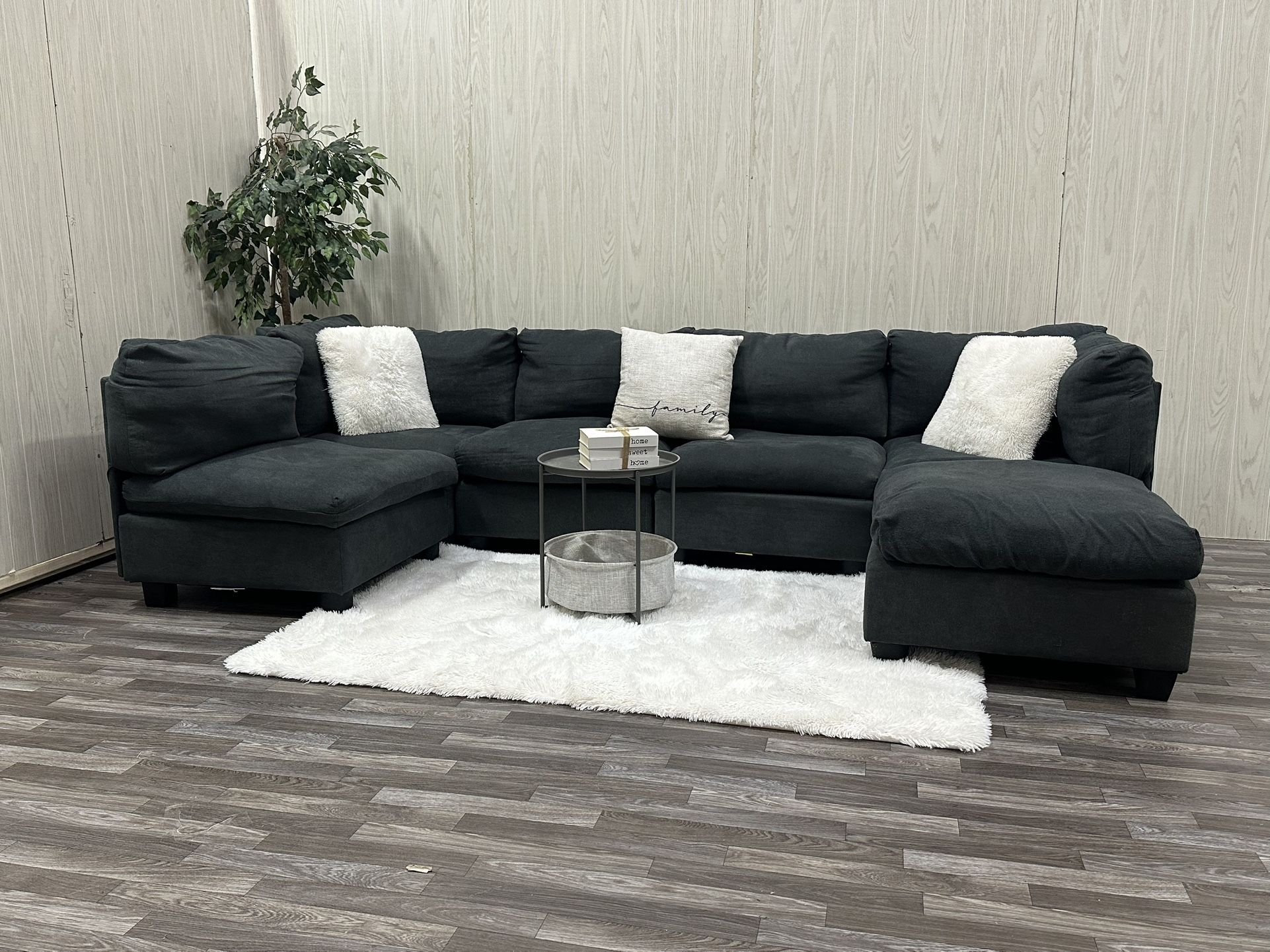 Gray Six piece Modular Sectional Couch - Delivery Available