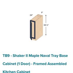 1 X Shaker II Maple Naval Tray Cabinet For Kitchen 