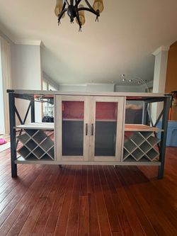 Bar cabinet- LED lighting & power outlet