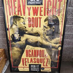 UFC Francis Ngannou vs Cain Velasquez Signed Event Poster