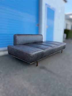 CB2 Lawndale Modern Leather Daybed Sofa Delivery Available
