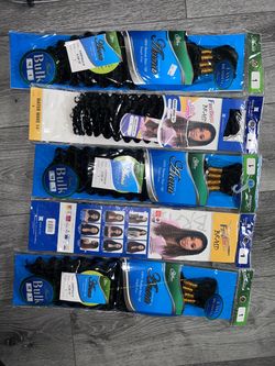5 Packs Braiding Hair – 3 Anna Deep Bulk 18” + 2 FreeTress Water Wave 14” Color 1