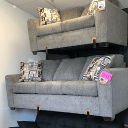 Brand New 2 Pcs Sofa & Love Seat
Great Quality Comfort Companny 
Made In USA
Fabric In Grey Or Brown
2 Pillows Included
$879
FREE LOCAL DELIVERY & SET