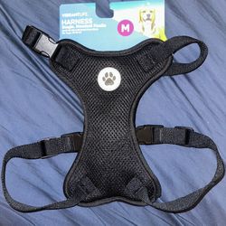Vibrant Life Mesh Adjustable, Reflective Dog Walking Harness, Black, size Medium