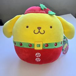 Hello Kitty 8" Pompompurin Red with Green Belt Plush