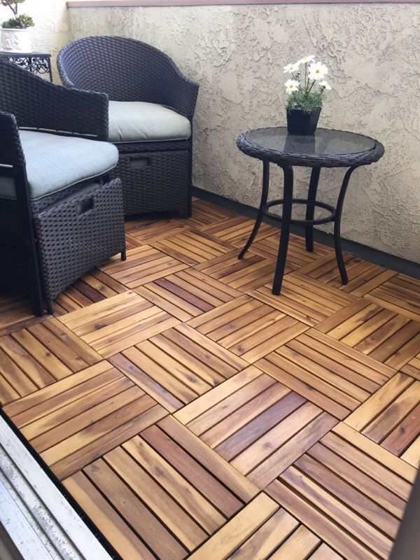 Balcony & patio wooden decking tile