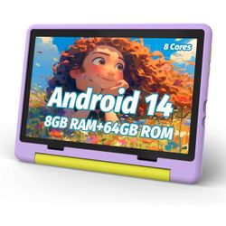 Kids Tablet, Android 14 Tablet for Kids 10 inch, Toddler Tablet Octa-Core 64GB 1TB TF Card Expandable,Children's Tablet with Case, WiFi Tablet Parenta