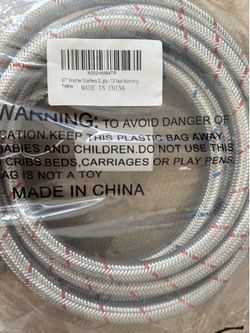 Reinforced 6’ Steel Braid WASHING MACHINE COLD & HOT WATER CONNECTION HOSES, New in package! Hvy duty