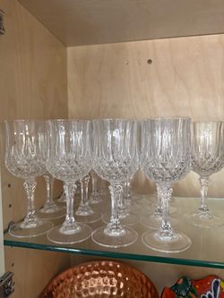 Crystal Cut Glass Wine Goblets Set