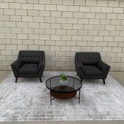 *Free Delivery* Mid Century Modern Gray Accent Chair Set