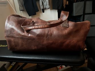 Brown Leather Travel Bag With Strap