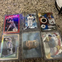 It’s 6 Baseballs Cards 1 Memorabilia Also 1 Number Card 