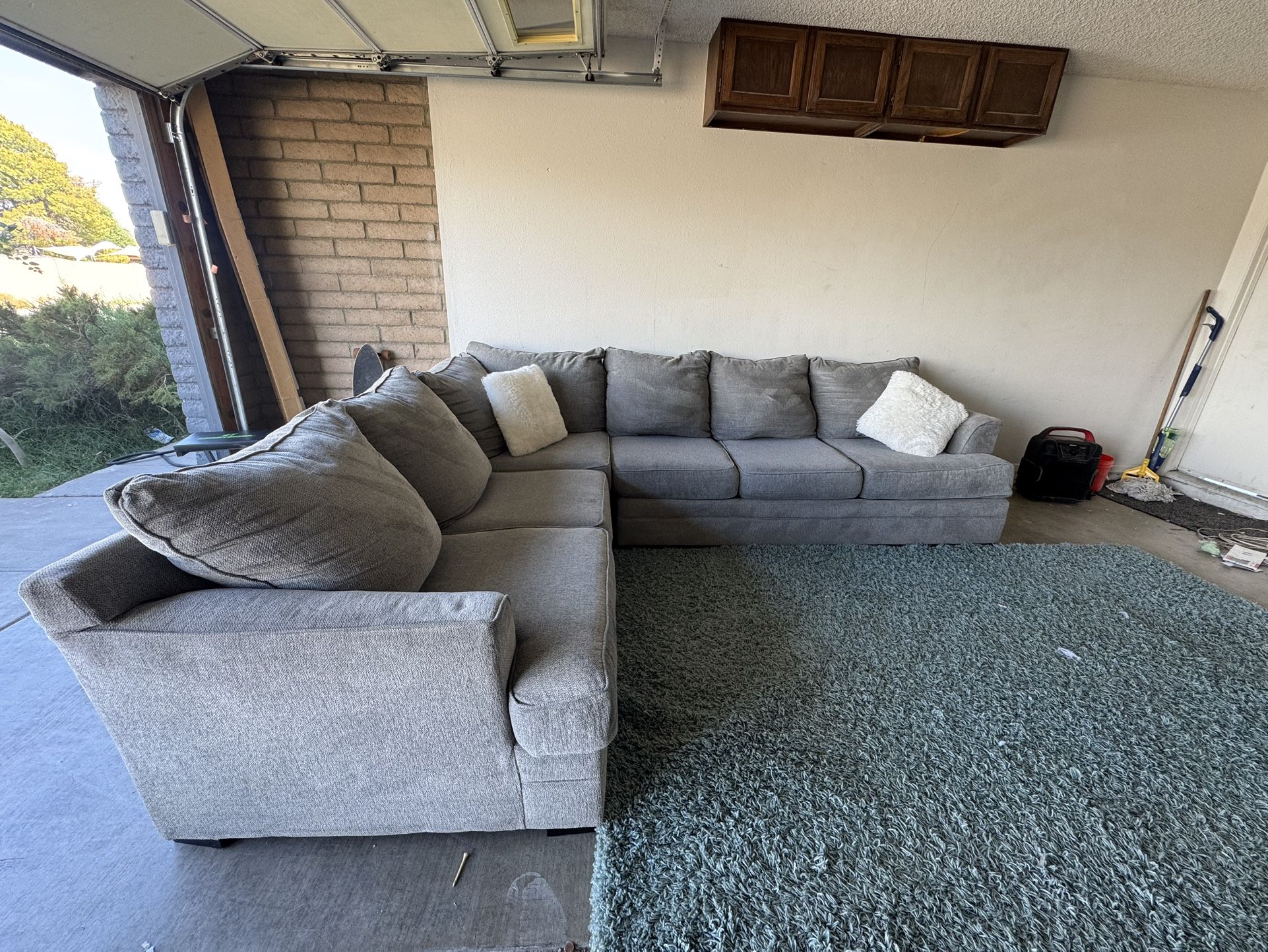 Gray Sectional Sofa Couch Sala 