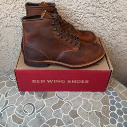 BOOT RED WING 3343 6-INCH IN COPPER ROUGH & TOUGHT LEADER SIZE 9 E2 MENS 