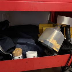 Two rolling toolbox on wheels two parts TV stand