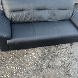Black Faux Leather Couch
