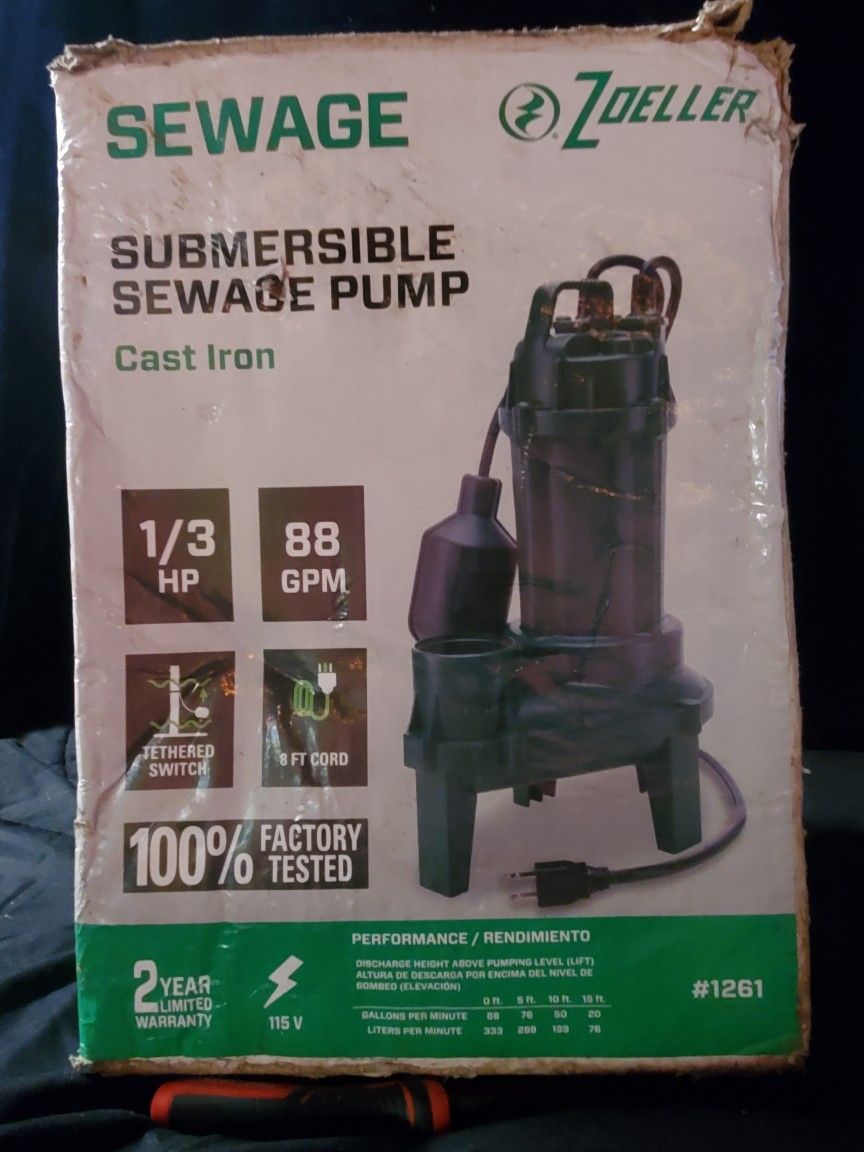 Zoeller Submersible Sewage Pump Cast Iron
