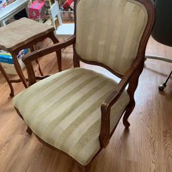 ARM CHAIR AND OCCASIONAL TABLE