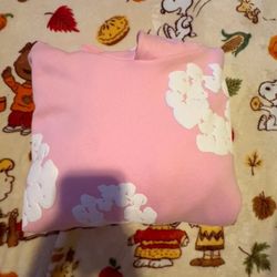 Denim Tears Men's Pink White Cotton Wreath Pullover Hoodie Size M