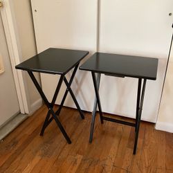 Set of 2 Black Folding Tray Tables