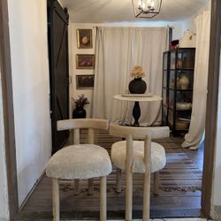  CB2  Perle Shearling  Dining Chairs  (Set Of 2)$600
