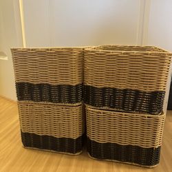 Handwoven Tan & Black Basket (4) 