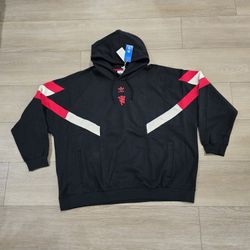 Adidas Originals Manchester United Badge Black Loose Fit Hoodie IS6521 Men's 3XL
