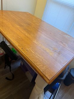 Wood Dining Table with White Legs
