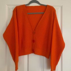 Orange Short Cardigan 